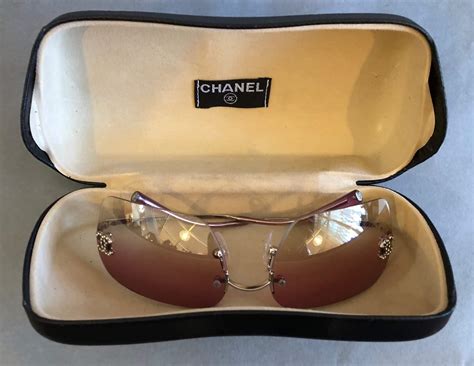 chanel vintage sunglasses rimless|chanel vintage rectangle sunglasses.